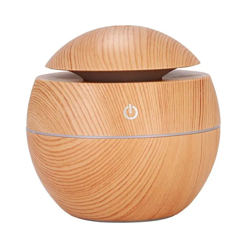 Humidificador en forma de jarrón de grano de madera, difusor de aroma con USB para coche, oficina, hogar, difusor de aroma con luz nocturna colorida, humidificación silenciosa - EBEPEX