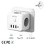 Enchufe con multiples puertos usb, Cubo del enchufe de 3 USB, extensor de enchufe de pared con 3 salidas de CA y tipo C, base múltiple enchufes sin cable - EBEPEX