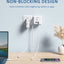 Enchufe con multiples puertos usb, Cubo del enchufe de 3 USB, extensor de enchufe de pared con 3 salidas de CA y tipo C, base múltiple enchufes sin cable - EBEPEX