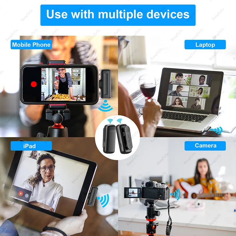 Minimicrófono portátil inalámbrico para iPhone y Android con caja de carga - EBEPEX