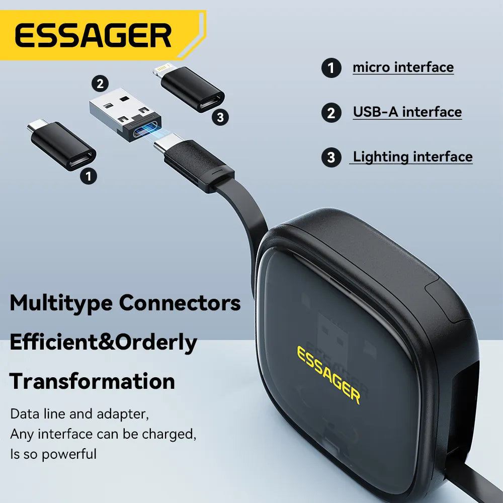 Cable USB de carga rapida tipo C para xiaomi, Cable multifuncional con soporte xiaomi, Cable USB TIpo C con caja de almacenamiento - EBEPEX