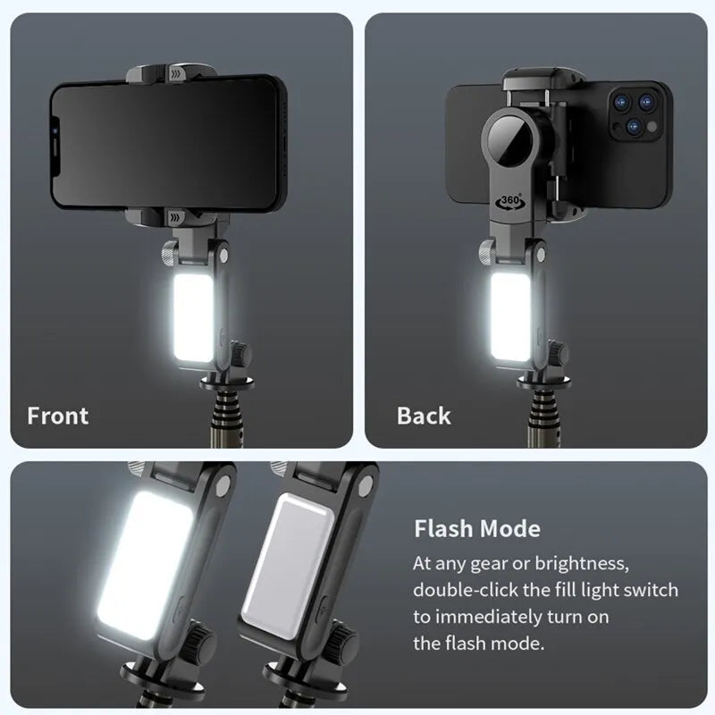 Palo selfi con estabilizador de movimiento, rotación automática de 360 grados, trípode para cualquier móvil para hacer fotografía y grabar en vivo - EBEPEX