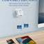 Enchufe con multiples puertos usb, Cubo del enchufe de 3 USB, extensor de enchufe de pared con 3 salidas de CA y tipo C, base múltiple enchufes sin cable - EBEPEX