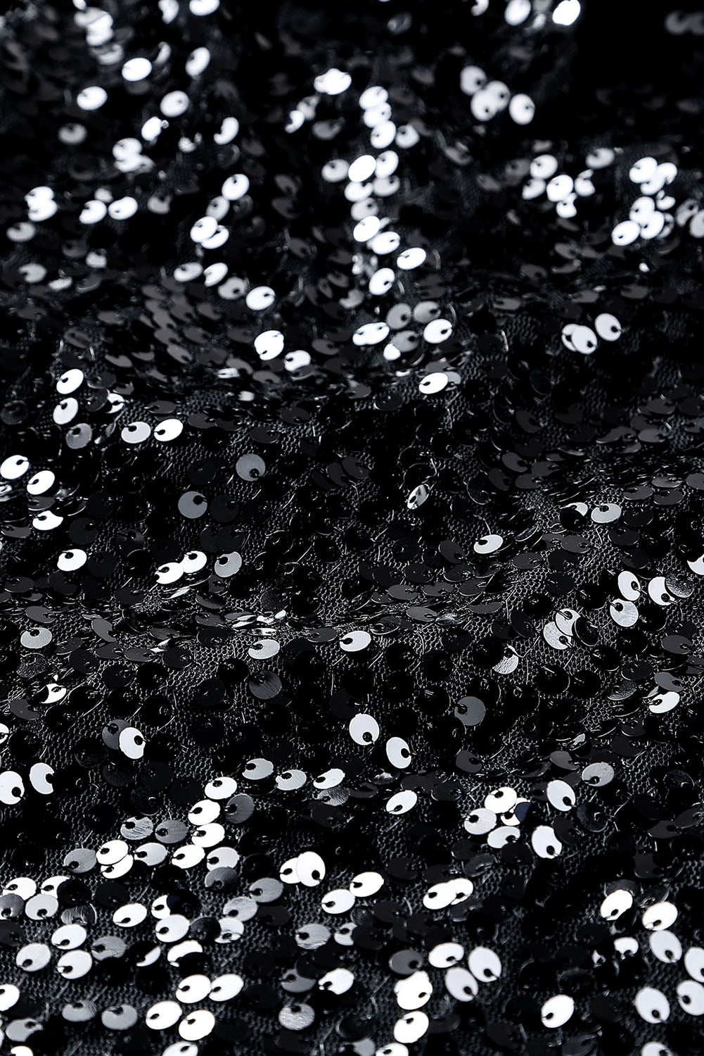 Mini vestido negro de manga larga con lentejuelas - EBEPEX