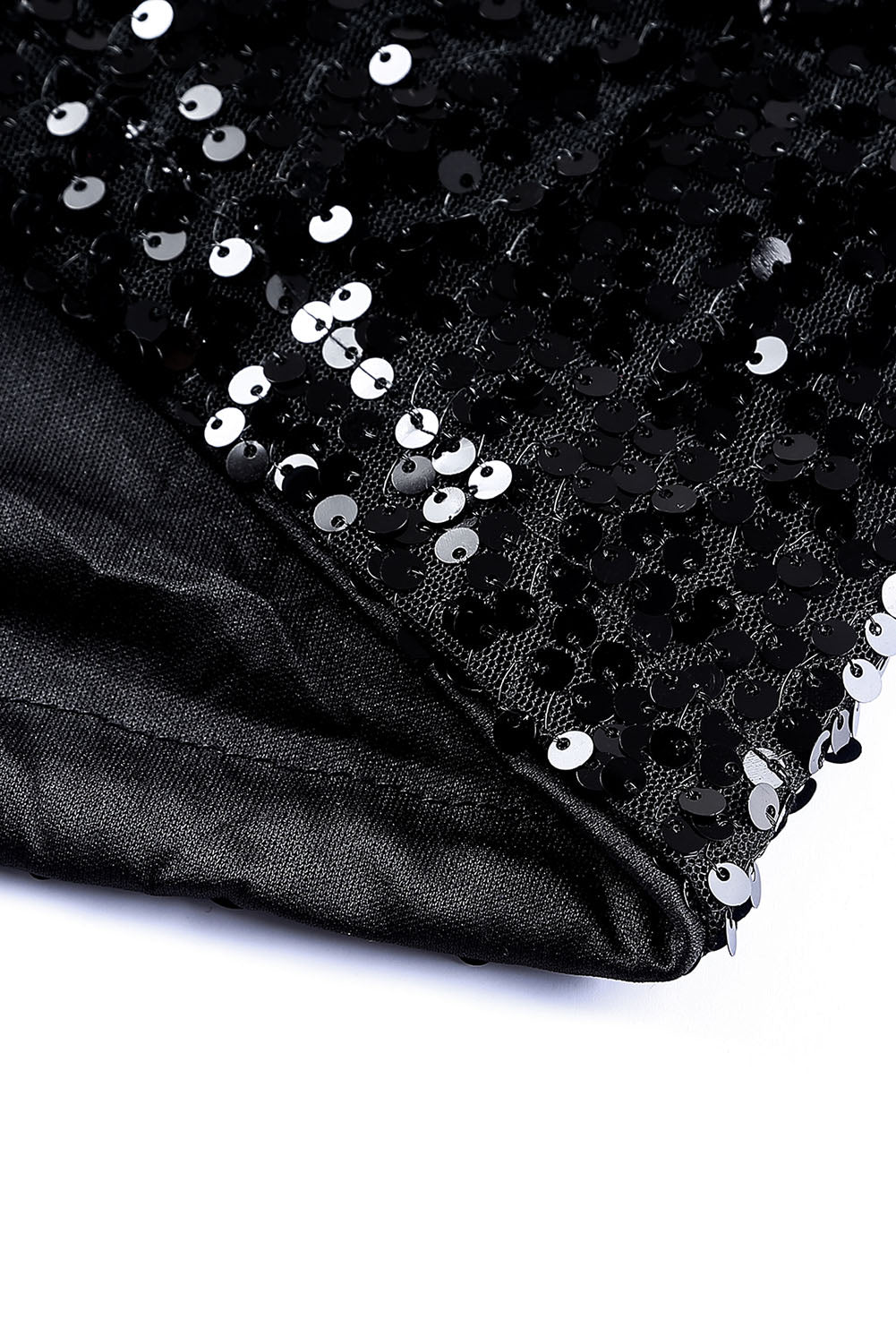 Mini vestido negro de manga larga con lentejuelas - EBEPEX