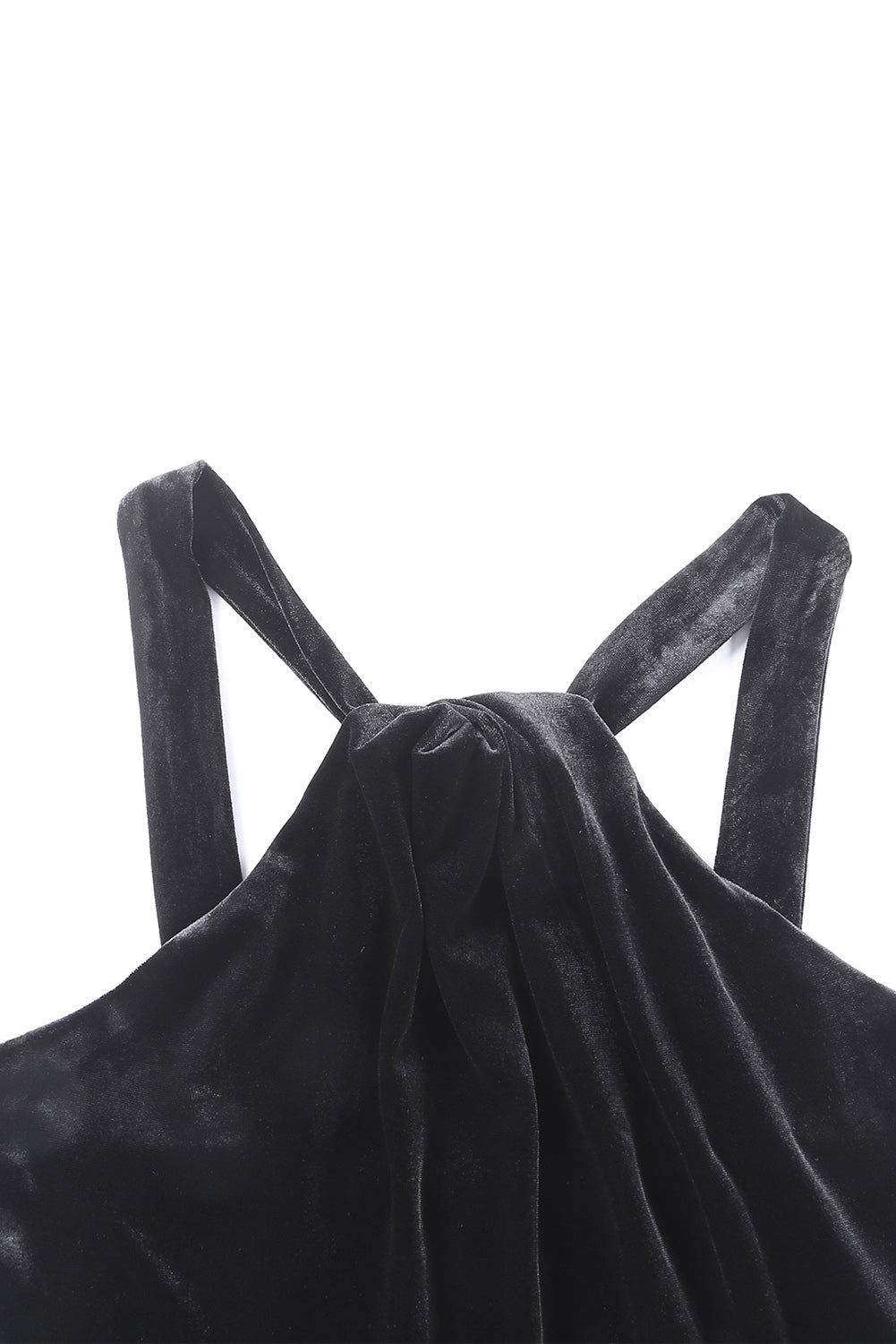 Vestido ajustado sin espalda con cuello halter y borlas de lentejuelas negras - EBEPEX