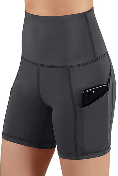 Gray High Waist Short Legging with Pocket