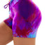 Purple High Waist Tie-dye Print Sports Shorts - EBEPEX