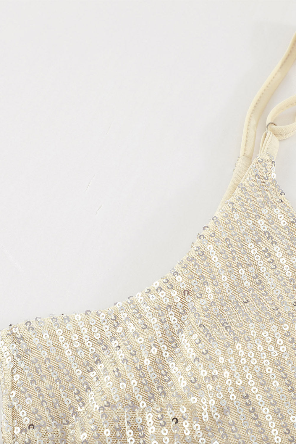 Golden V Neck Bodycon Sequin Dress - EBEPEX