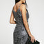 Gray Wrap V Neck Leopard Sequin Cami Dress - EBEPEX