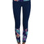 Navy Floral Printed Details Leggings Yoga Pants - EBEPEX