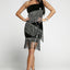 Black Strapless Fringe Skinny Sequin Dress - EBEPEX