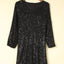 Black Slit Sleeves Sequin Dress