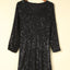 Black Slit Sleeves Sequin Dress - EBEPEX