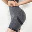 Gray Slim Fit Hip Push Up High Waist Yoga Sport Shorts - EBEPEX
