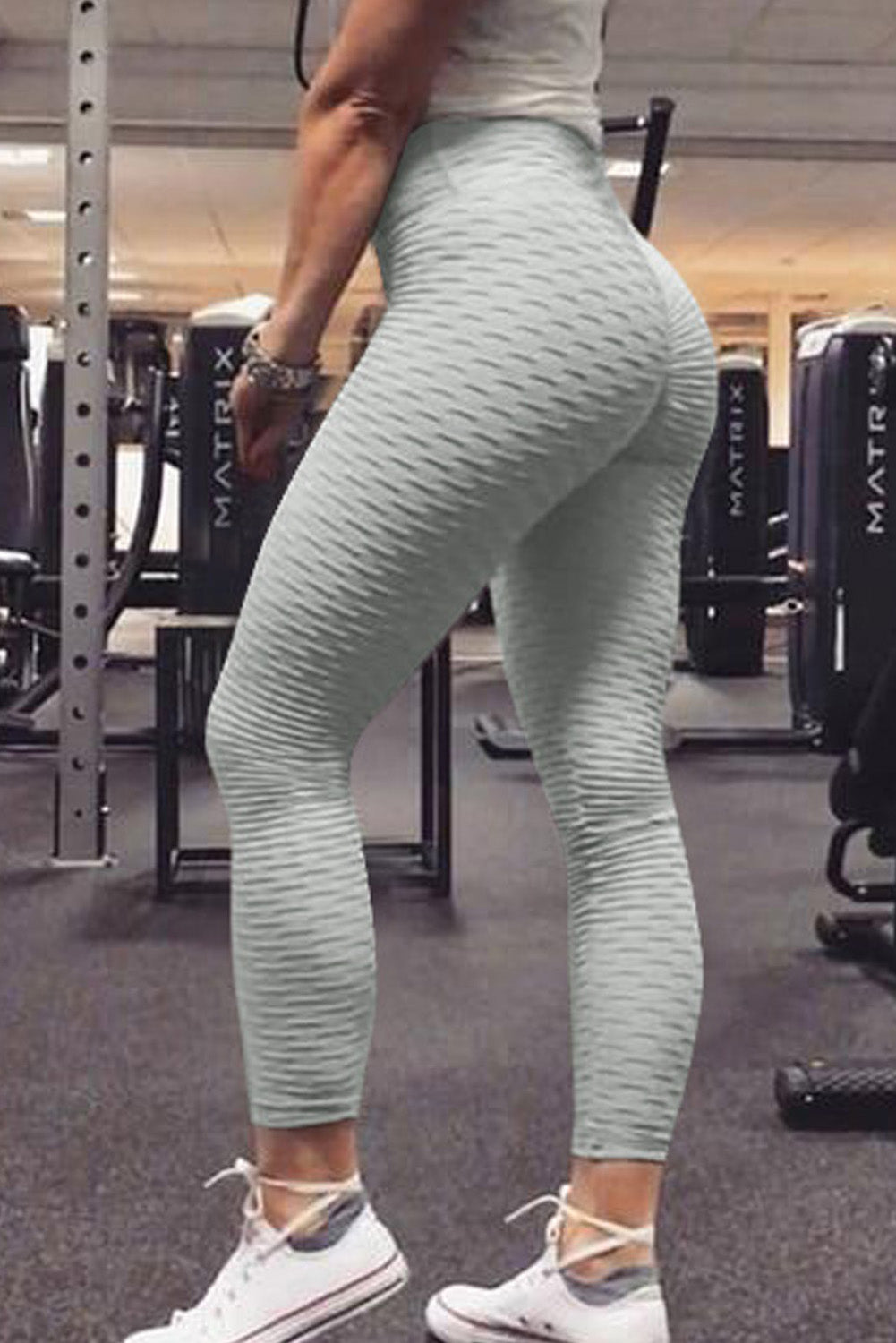 Gray Yoga Gym Butt Lift Sport Leggings - EBEPEX