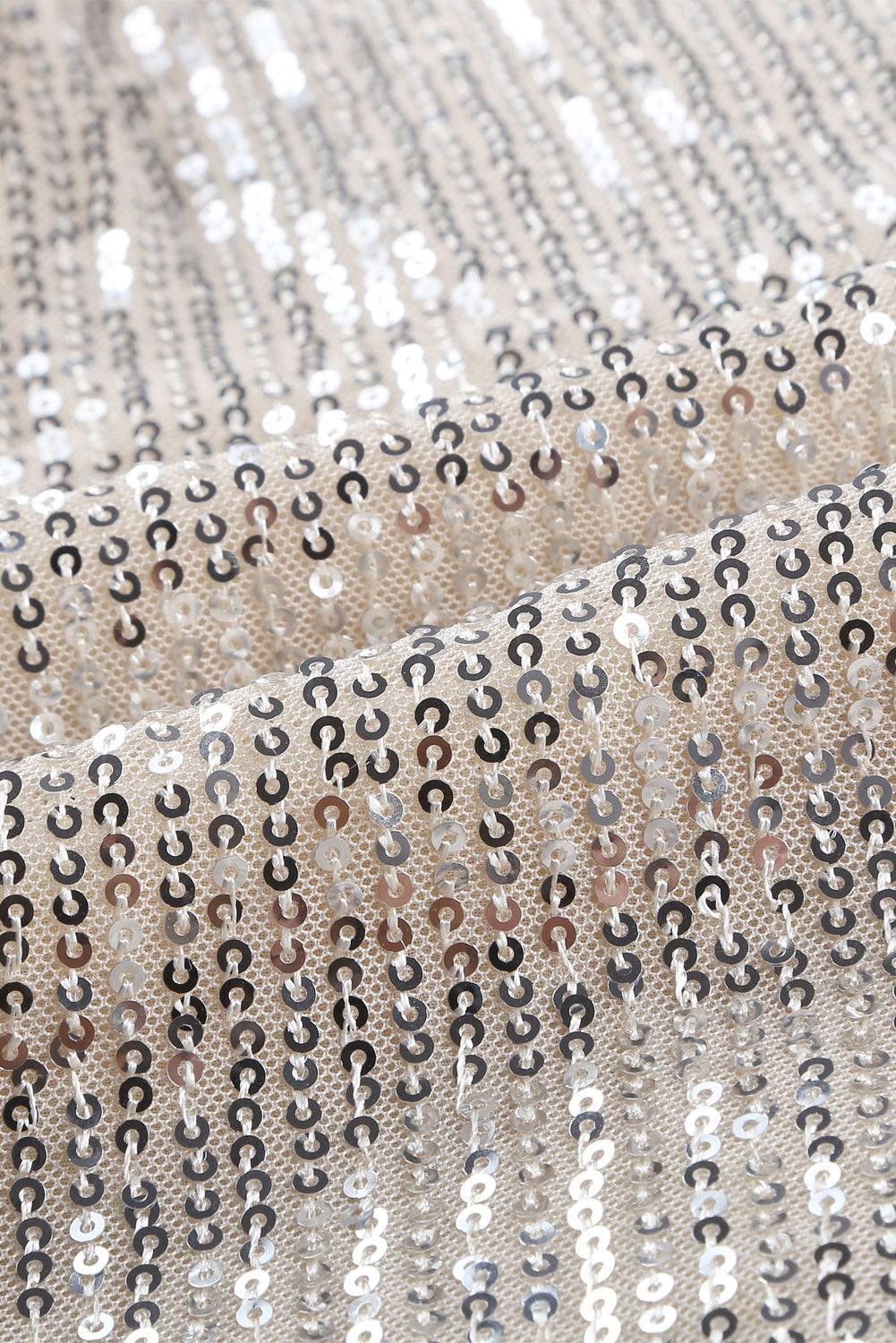 Silvery Sequin Shift Mini Dress - EBEPEX