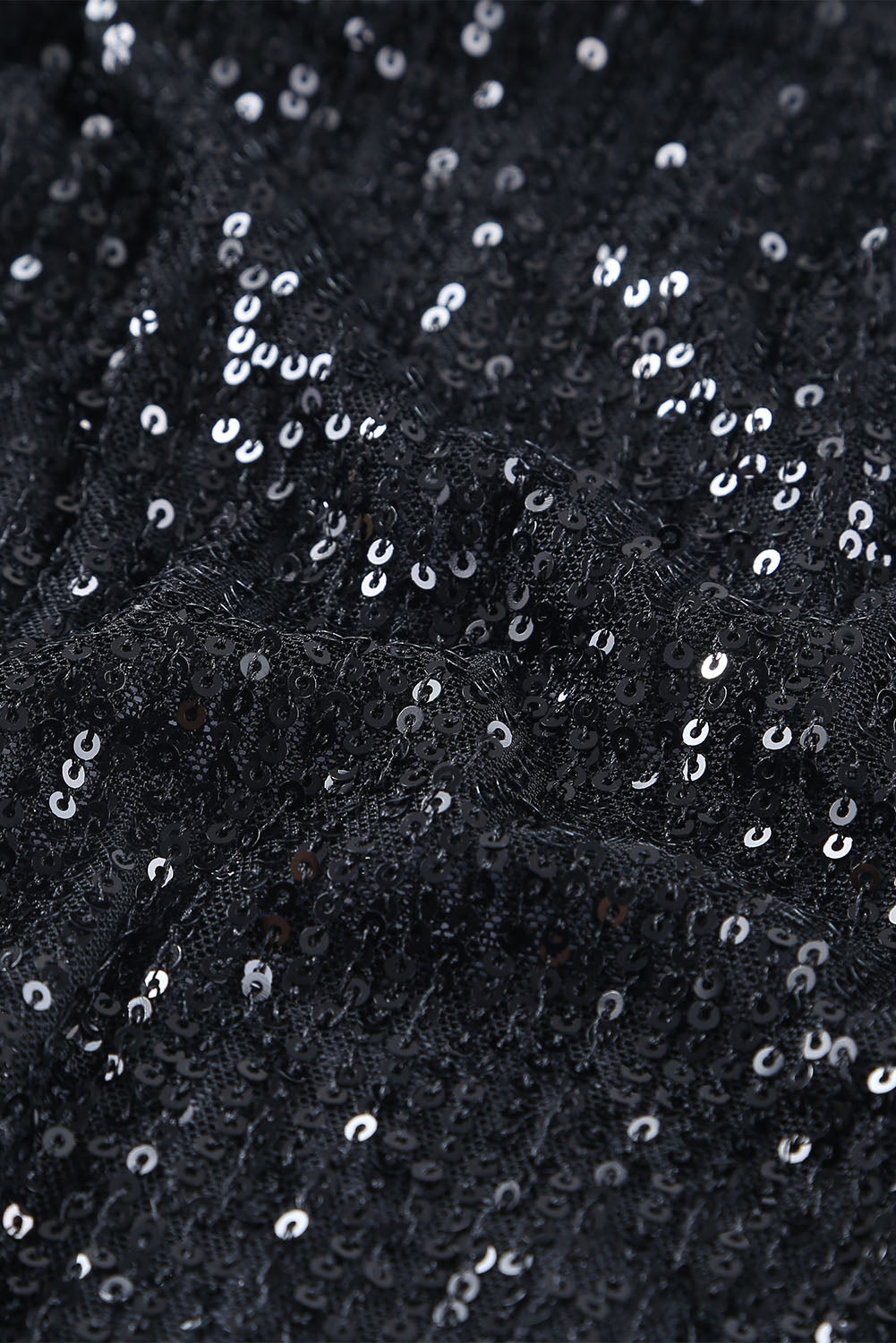 Black Slit Sleeves Sequin Dress - EBEPEX