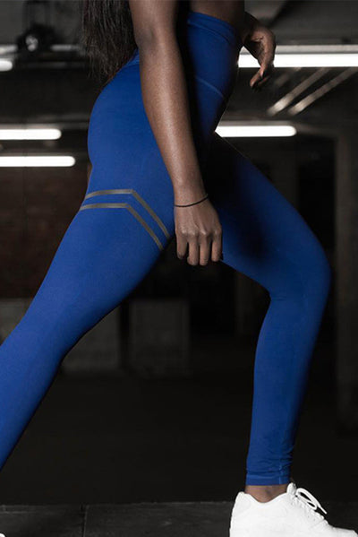 Blue Running Gym High Waist Sport Yoga Fitness Leggings
