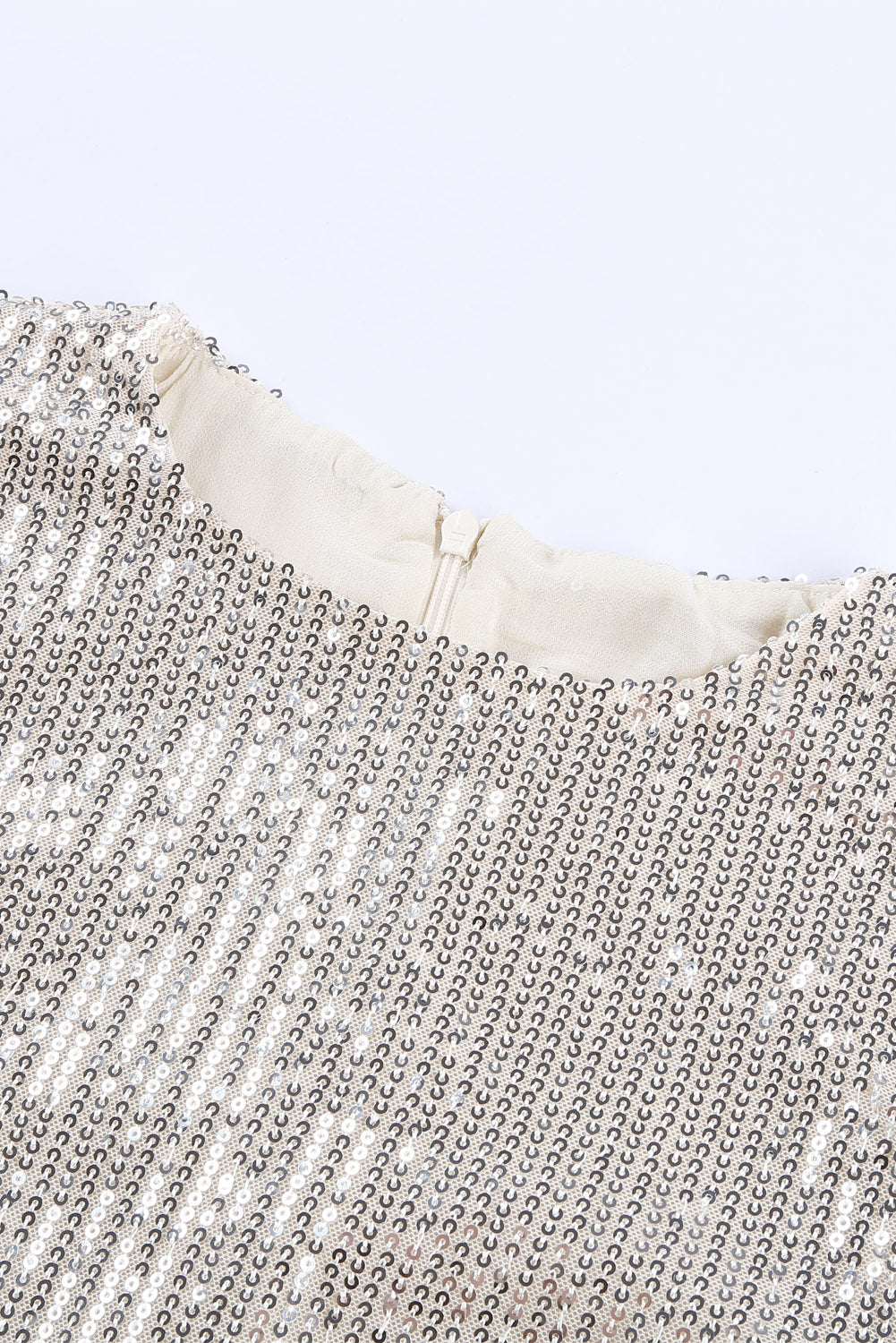 Silvery Sequin Shift Mini Dress - EBEPEX