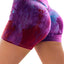 Multicolor Tie-dye Print Booty Yoga Shorts
