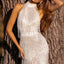 Fringed Halter Open Back Sequin Mini Dress