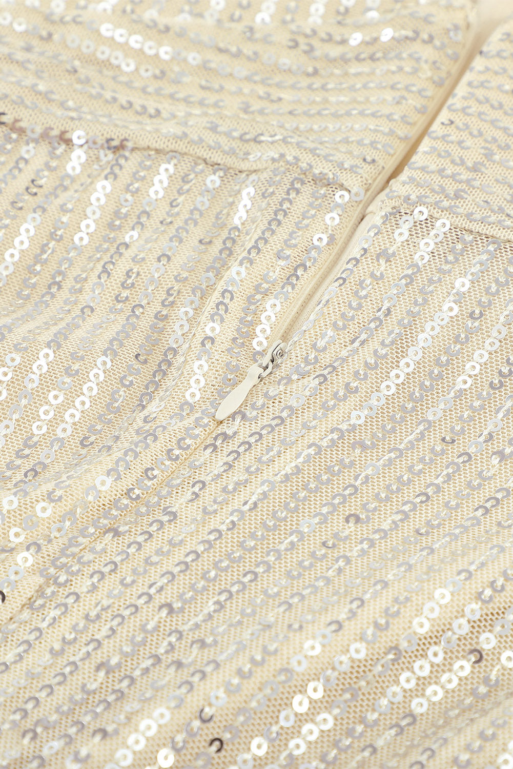 Golden V Neck Bodycon Sequin Dress - EBEPEX