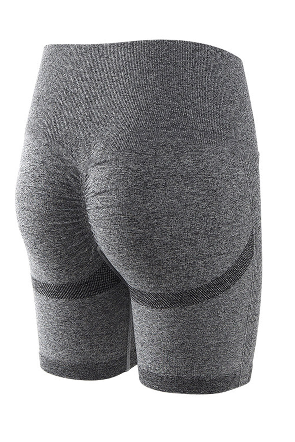 Gray Slim Fit Hip Push Up High Waist Yoga Sport Shorts - EBEPEX