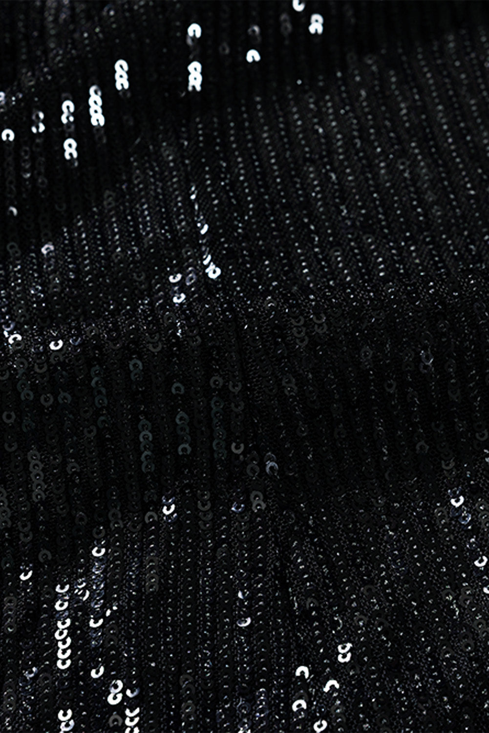 Minivestido ajustado con parche de malla de lentejuelas negro con borla - EBEPEX