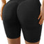 Black Slim Fit Hip Push Up High Waist Yoga Sport Shorts - EBEPEX