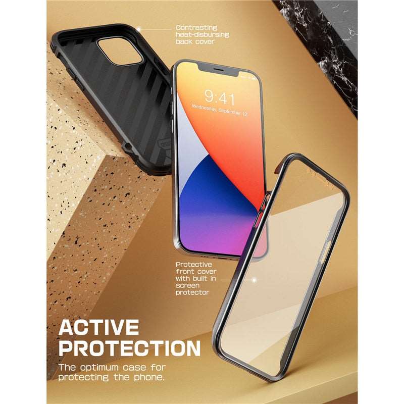 Funda decorada de cuero para iPhone 12