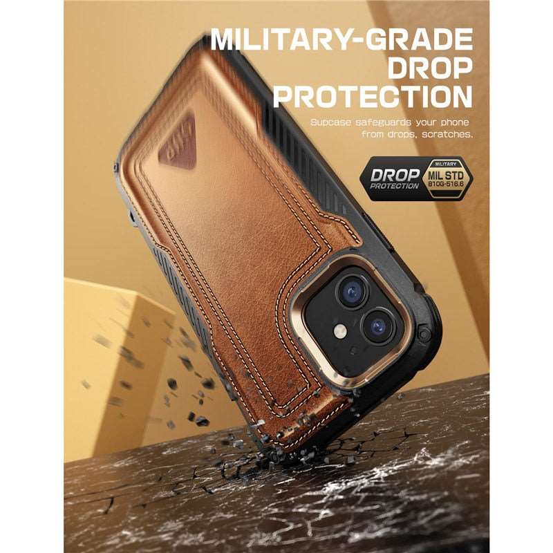 Funda decorada de cuero para iPhone 12