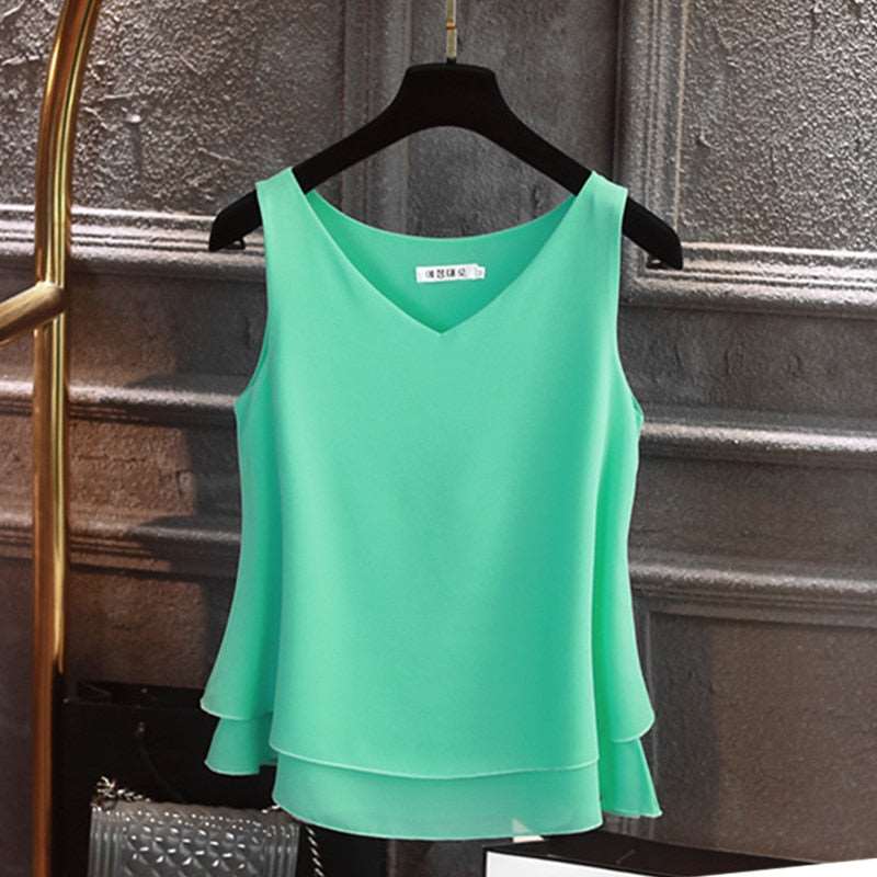 Blusa de verano sin margas
