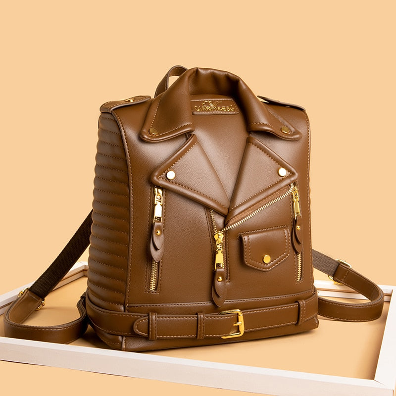 Mochila en forma de Jacket de cuero para mujer - EBEPEX