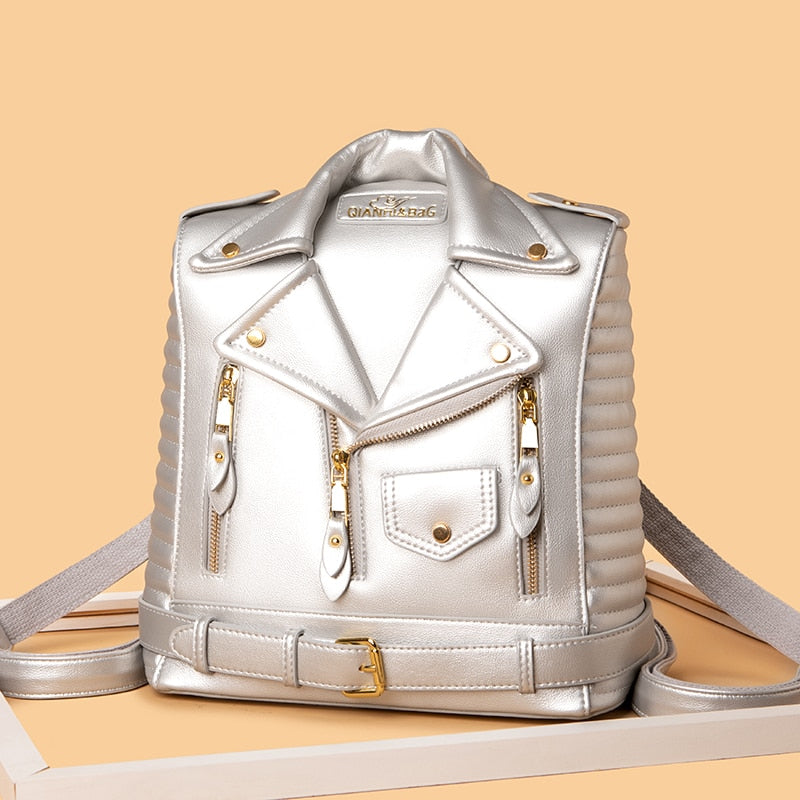 Mochila en forma de Jacket de cuero para mujer - EBEPEX