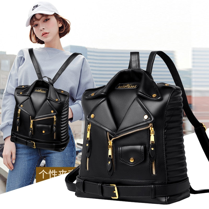 Mochila en forma de Jacket de cuero para mujer - EBEPEX