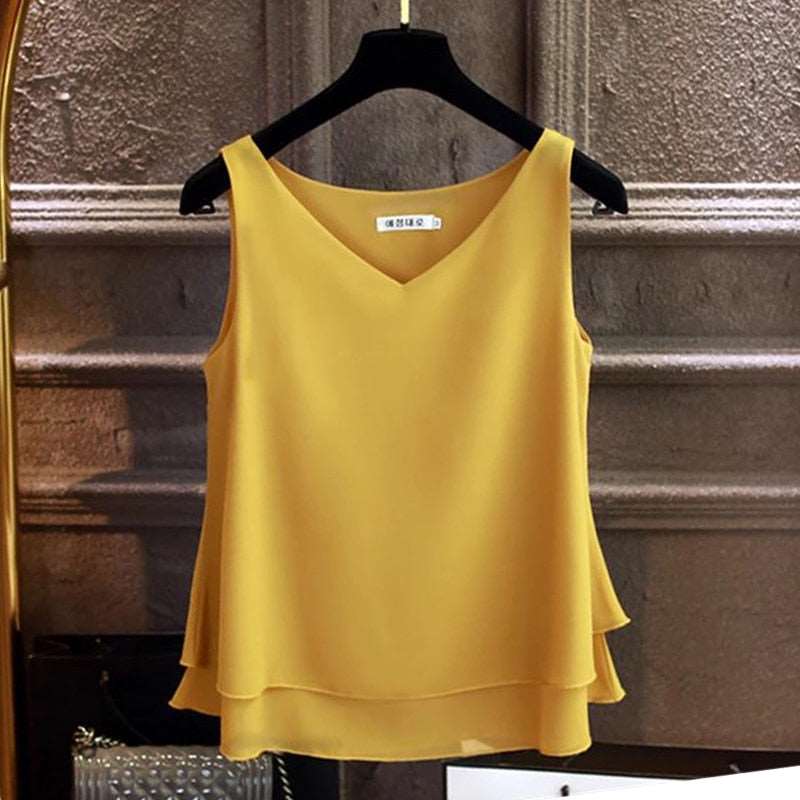 Blusa de verano sin margas
