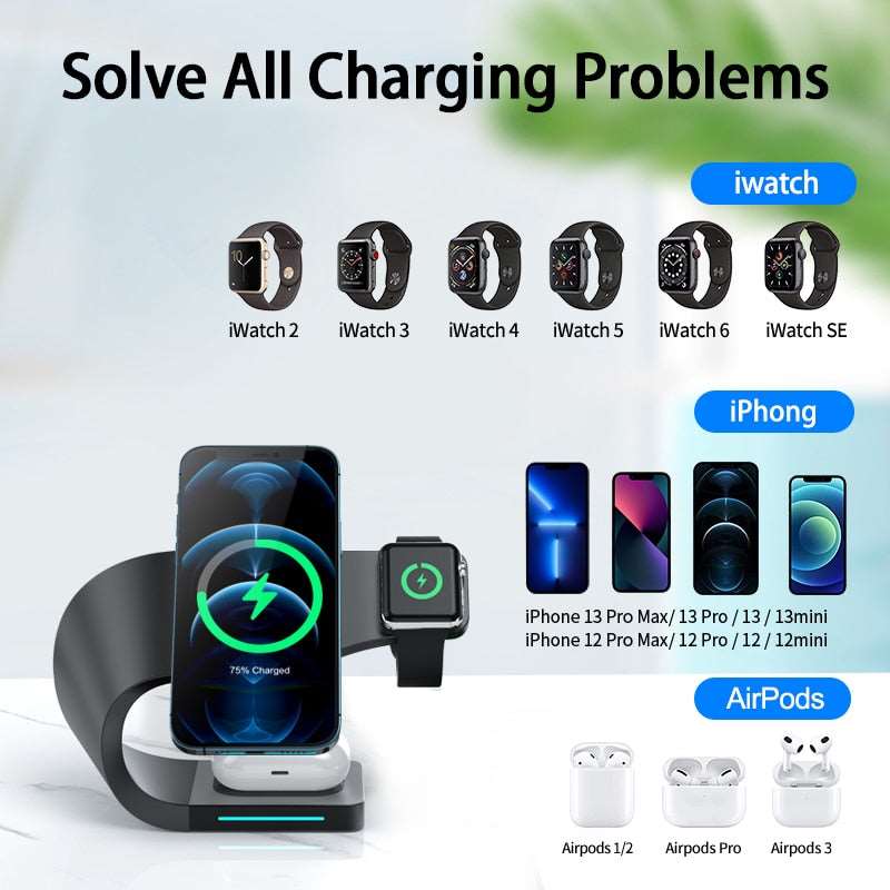 Cargador de iPhone inalámbrico 4 en 1