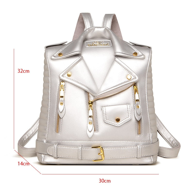 Mochila en forma de Jacket de cuero para mujer - EBEPEX