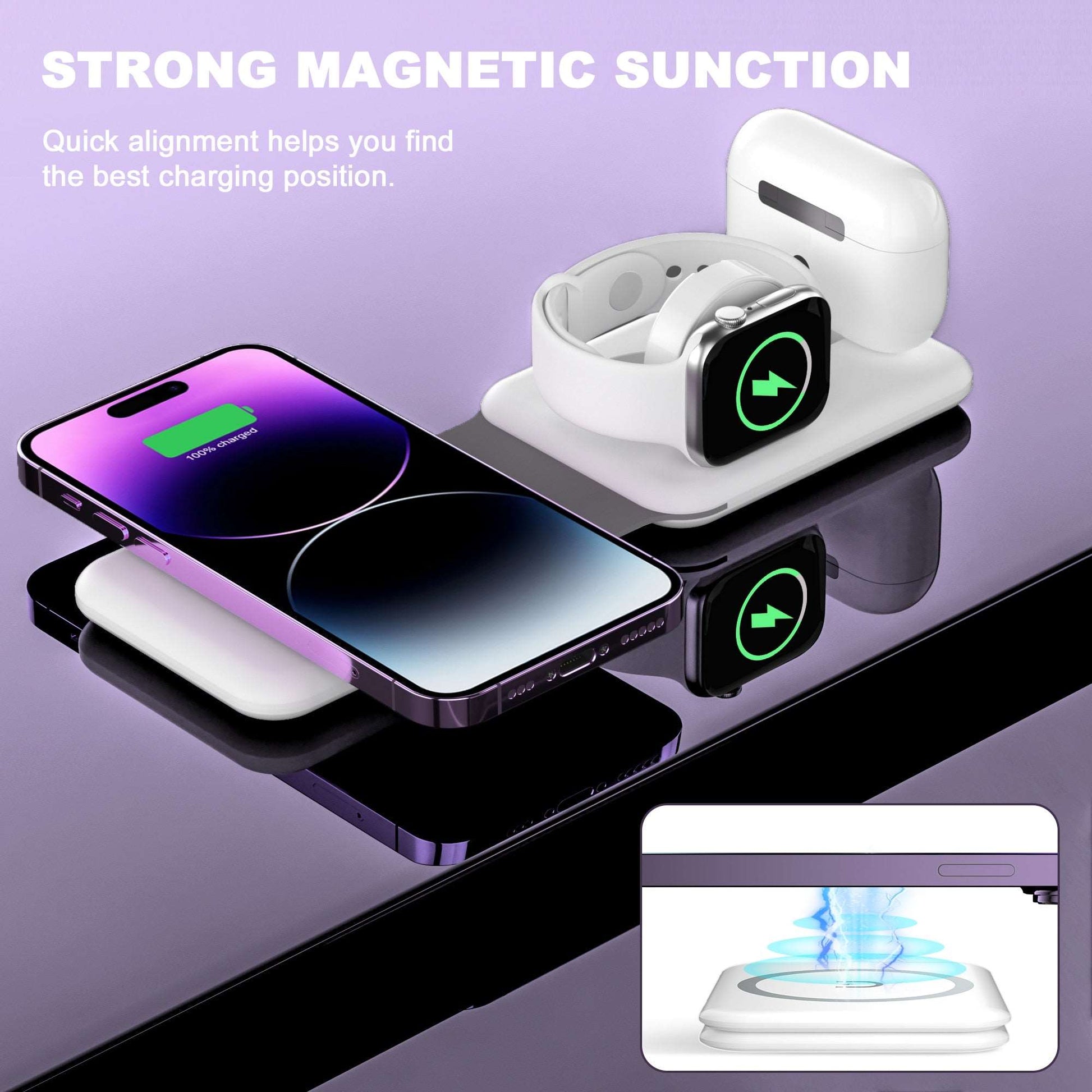 Cargador inalámbrico 3 in 1 para iPhone