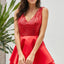 Heart Broken Red Gold Sequin Multi Layer Skater Dress - EBEPEX