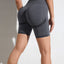 Gray Slim Fit Hip Push Up High Waist Yoga Sport Shorts