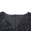 Black Slit Sleeves Sequin Dress - EBEPEX