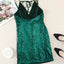 Green Glitter Sequin Mini Dress - EBEPEX