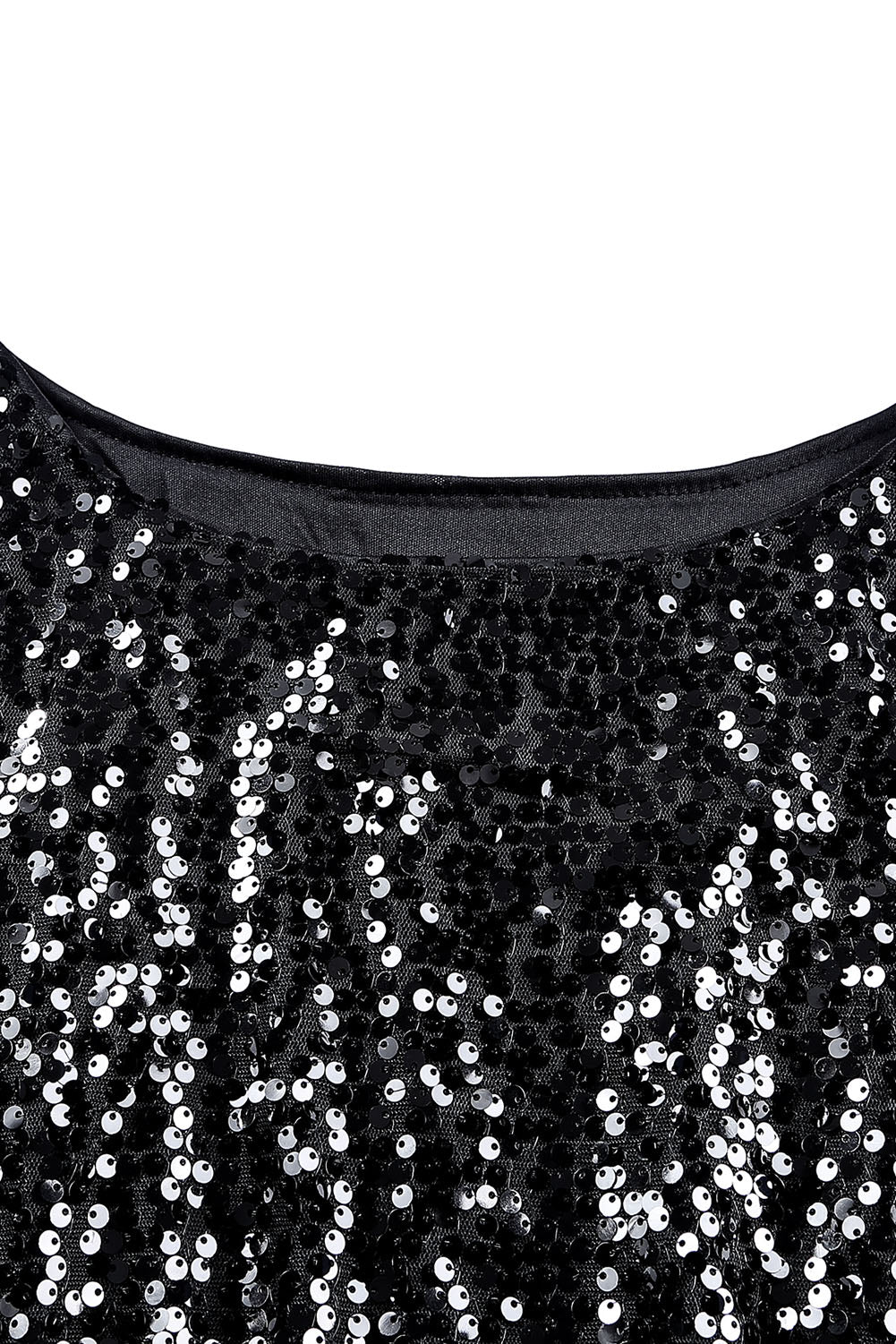 Mini vestido negro de manga larga con lentejuelas - EBEPEX