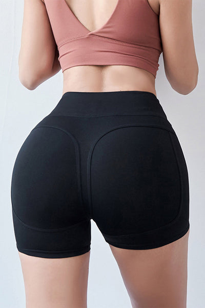 Black Lifting Fitness Training Running Quick-Drying Stretch Peach Hip Shorts