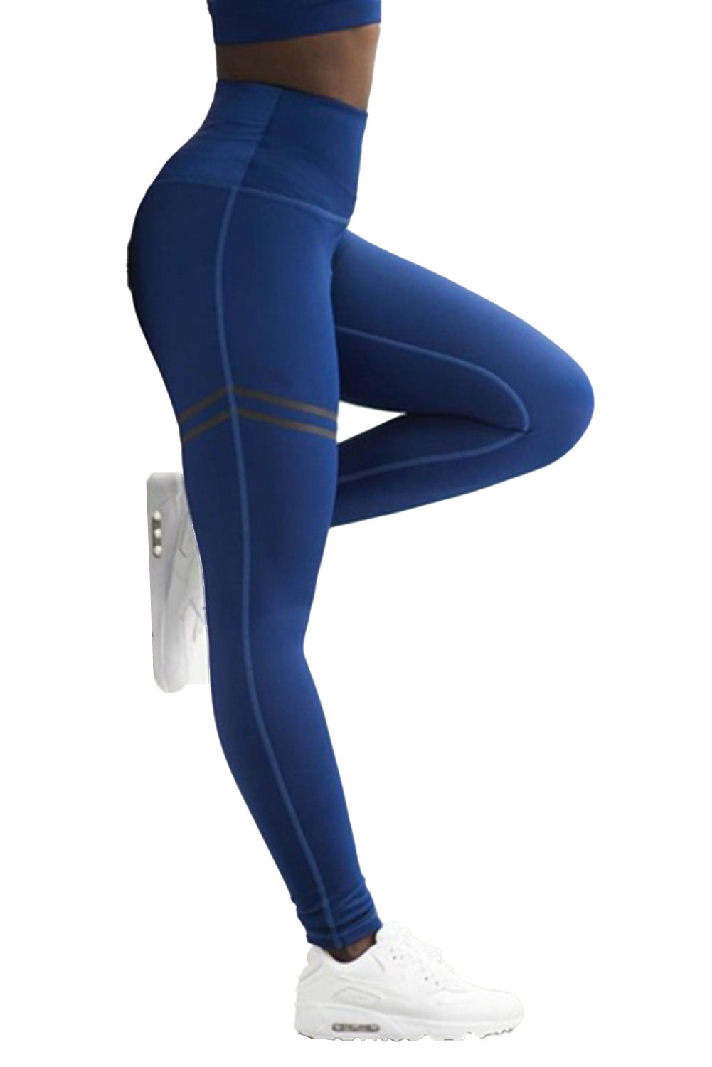 Blue Running Gym High Waist Sport Yoga Fitness Leggings - EBEPEX