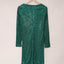 Green Sequin Deep V Neck Side Shirring Long Sleeve Mini Dress