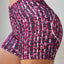 Red Printed High Waist Lift Up Yoga Shorts - EBEPEX