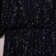 Black Side Slit Crew Neck Sequin Maxi Dress - EBEPEX